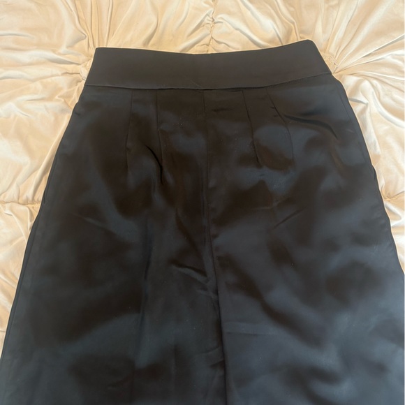 Express Wide Leg Super High Rise Black Satin Pants - Picture 6 of 6